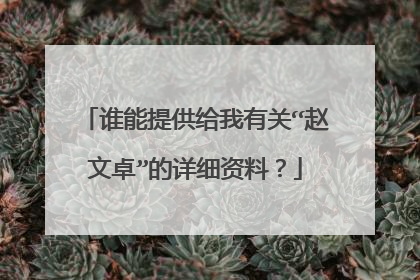 谁能提供给我有关“赵文卓”的详细资料？