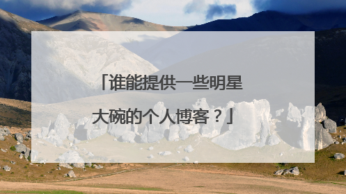 谁能提供一些明星大碗的个人博客？