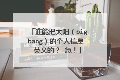 谁能把太阳（bigbang）的个人信息 英文的？ 急！