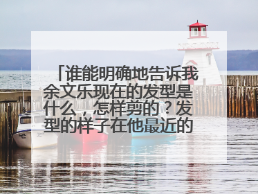 谁能明确地告诉我余文乐现在的发型是什么，怎样剪的？发型的样子在他最近的微博,MV,杂志都能看到。