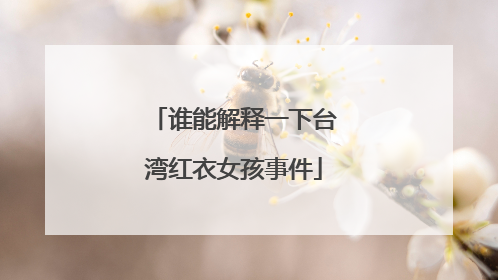 谁能解释一下台湾红衣女孩事件
