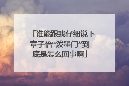 谁能跟我仔细说下章子怡“泼墨门”到底是怎么回事啊