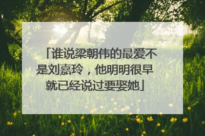 谁说梁朝伟的最爱不是刘嘉玲，他明明很早就已经说过要娶她
