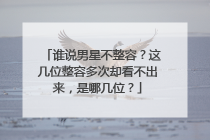谁说男星不整容？这几位整容多次却看不出来，是哪几位？