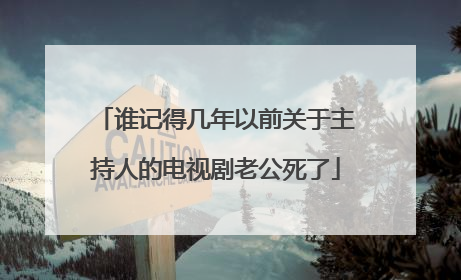 谁记得几年以前关于主持人的电视剧老公死了