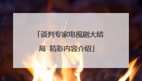 谈判专家电视剧大结局 精彩内容介绍