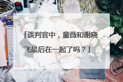 谈判官中,童薇和谢晓飞最后在一起了吗?