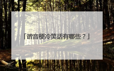 谐音梗冷笑话有哪些？