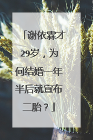 谢依霖才29岁,为何结婚一年半后就宣布二胎?