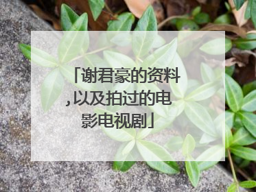 谢君豪的资料,以及拍过的电影电视剧