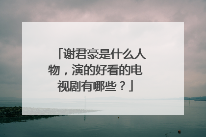 谢君豪是什么人物，演的好看的电视剧有哪些？