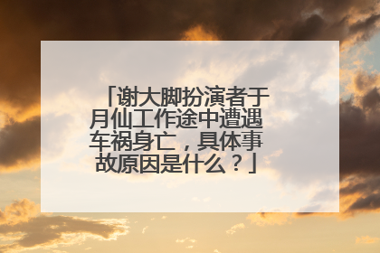 谢大脚扮演者于月仙工作途中遭遇车祸身亡，具体事故原因是什么？