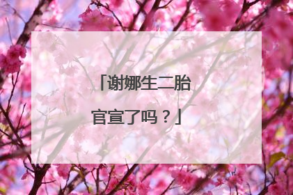 谢娜生二胎官宣了吗？