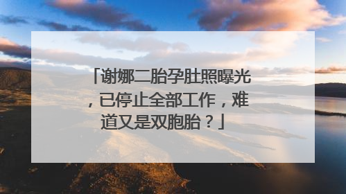 谢娜二胎孕肚照曝光,已停止全部工作,难道又是双胞胎?