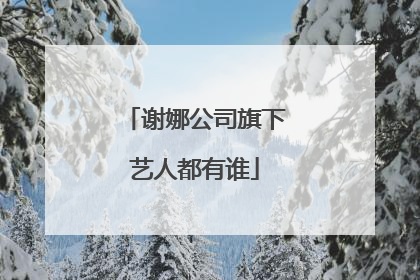谢娜公司旗下艺人都有谁