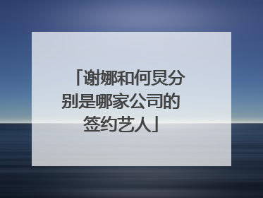 谢娜和何炅分别是哪家公司的签约艺人