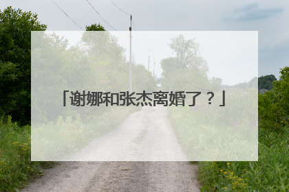 谢娜和张杰离婚了？