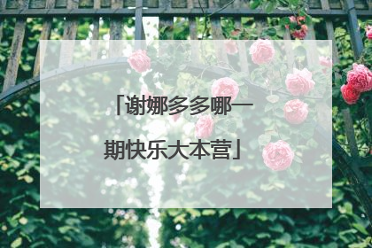 谢娜多多哪一期快乐大本营