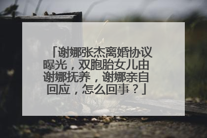 谢娜张杰离婚协议曝光，双胞胎女儿由谢娜抚养，谢娜亲自回应，怎么回事？