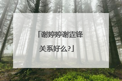 谢婷婷谢霆锋关系好么?