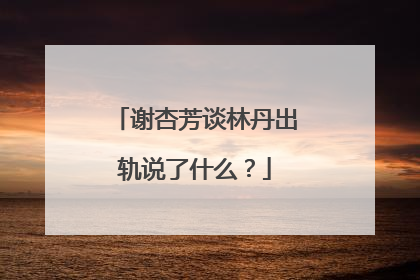 谢杏芳谈林丹出轨说了什么?