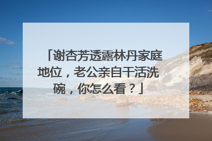 谢杏芳透露林丹家庭地位,老公亲自干活洗碗,你怎么看?