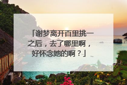 谢梦离开百里挑一之后，去了哪里啊，好怀念她的啊？