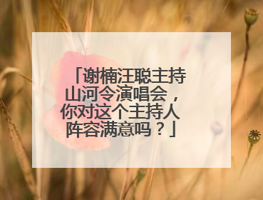 谢楠汪聪主持山河令演唱会,你对这个主持人阵容满意吗?