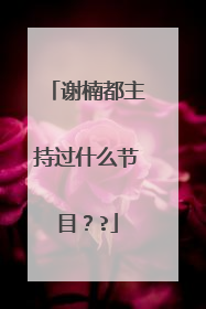 谢楠都主持过什么节目？?