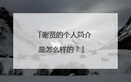 谢贤的个人简介是怎么样的？