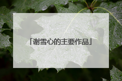 谢雪心的主要作品