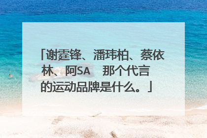 谢霆锋、潘玮柏、蔡依林、阿SA  那个代言的运动品牌是什么。