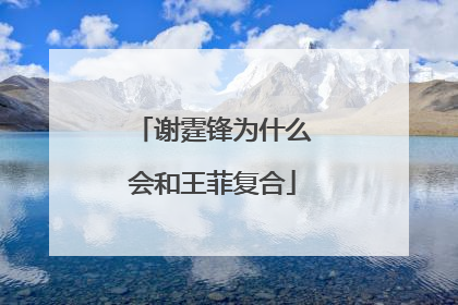 谢霆锋为什么会和王菲复合