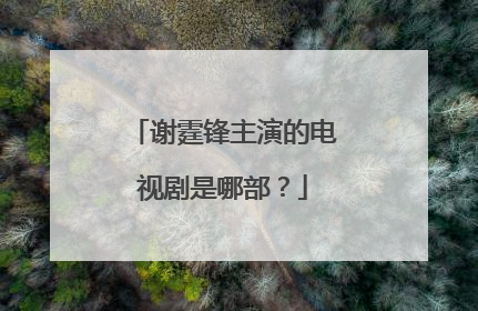 谢霆锋主演的电视剧是哪部?