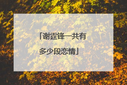 谢霆锋一共有多少段恋情