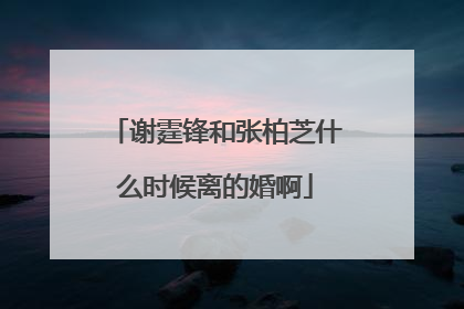 谢霆锋和张柏芝什么时候离的婚啊
