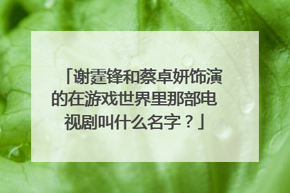 谢霆锋和蔡卓妍饰演的在游戏世界里那部电视剧叫什么名字?