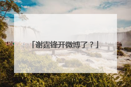 谢霆锋开微博了？