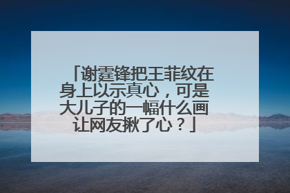 谢霆锋把王菲纹在身上以示真心,可是大儿子的一幅什么画让网友揪了心?