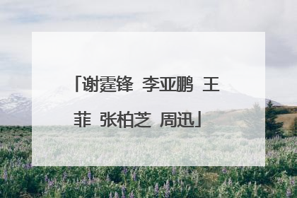 谢霆锋 李亚鹏 王菲 张柏芝 周迅