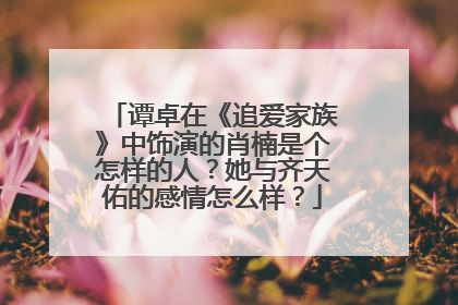 谭卓在《追爱家族》中饰演的肖楠是个怎样的人？她与齐天佑的感情怎么样？