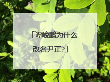 谭峻鹏为什么改名尹正?