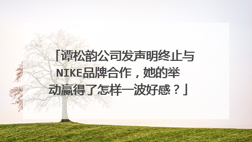 谭松韵公司发声明终止与NIKE品牌合作,她的举动赢得了怎样一波好感?