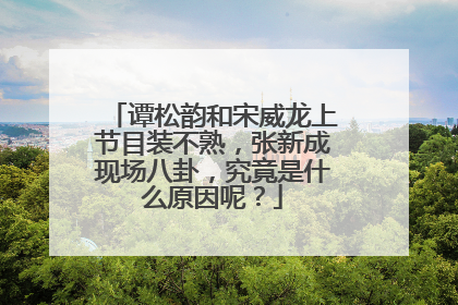 谭松韵和宋威龙上节目装不熟，张新成现场八卦，究竟是什么原因呢？