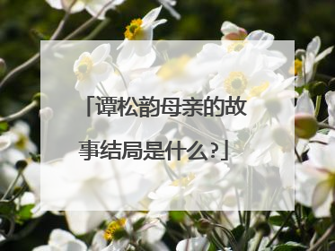 谭松韵母亲的故事结局是什么?