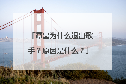 谭晶为什么退出歌手?原因是什么?