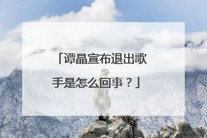 谭晶宣布退出歌手是怎么回事?