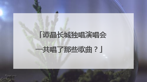 谭晶长城独唱演唱会一共唱了那些歌曲？