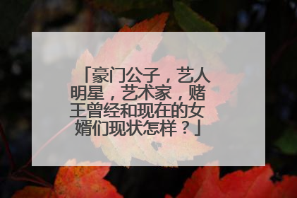 豪门公子,艺人明星,艺术家,赌王曾经和现在的女婿们现状怎样?
