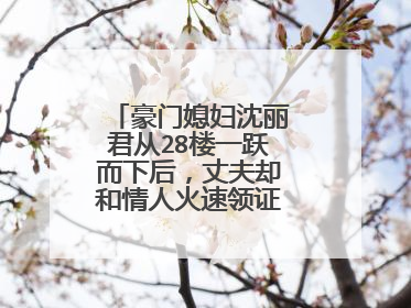 豪门媳妇沈丽君从28楼一跃而下后，丈夫却和情人火速领证，你怎么看？